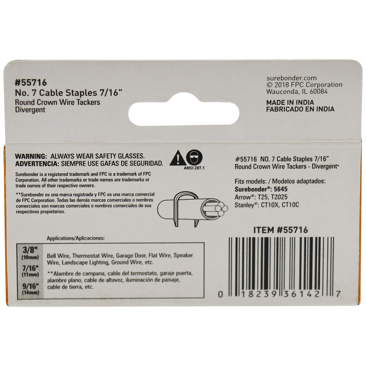 #7 Heavy Duty 7/16" Wire Tacker Staples - 1000 ct. - Surebonder