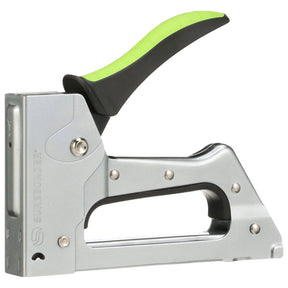 Surebonder light duty staple gun, cushioned rubber handle, steel construction, chrome finish