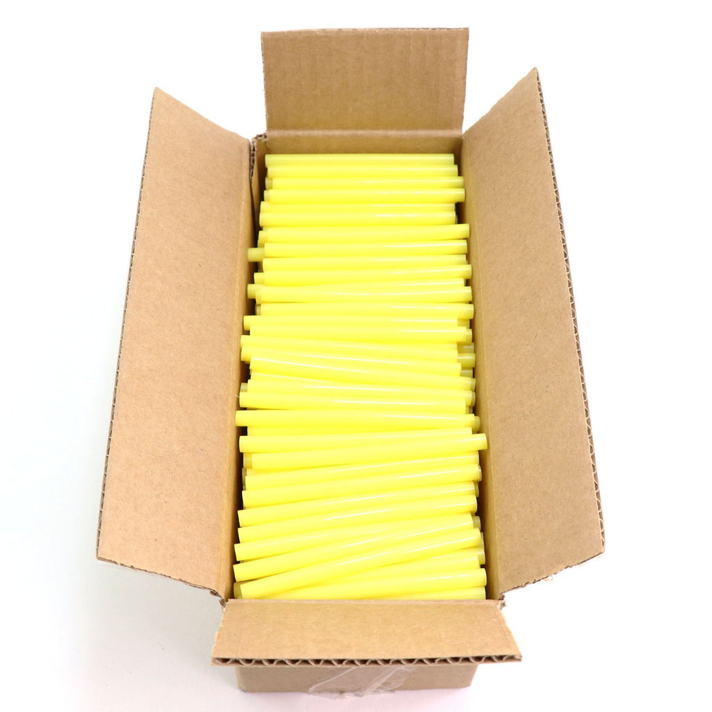 725M54CYELLOW Mini Size 4" Yellow Color Hot Glue Stick - 5 lb Box
