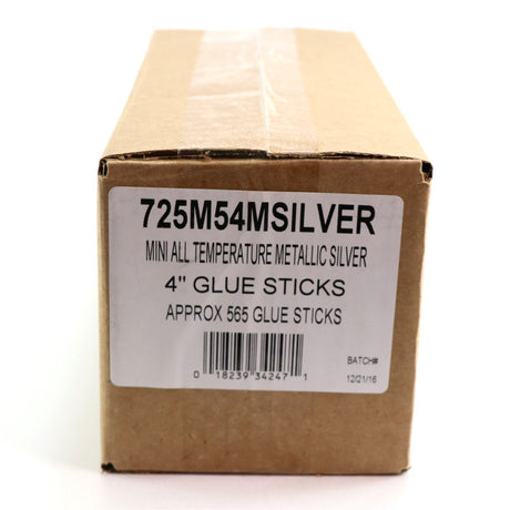725M54CSILVER Mini Size 4" Silver Color Hot Glue Stick - 5 lb Box - Surebonder