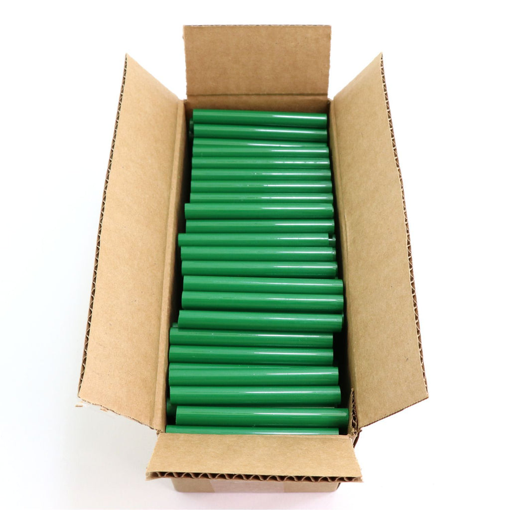 725R54CGREEN Full Size 4" Green Color Hot Glue Stick - 5 lb Box