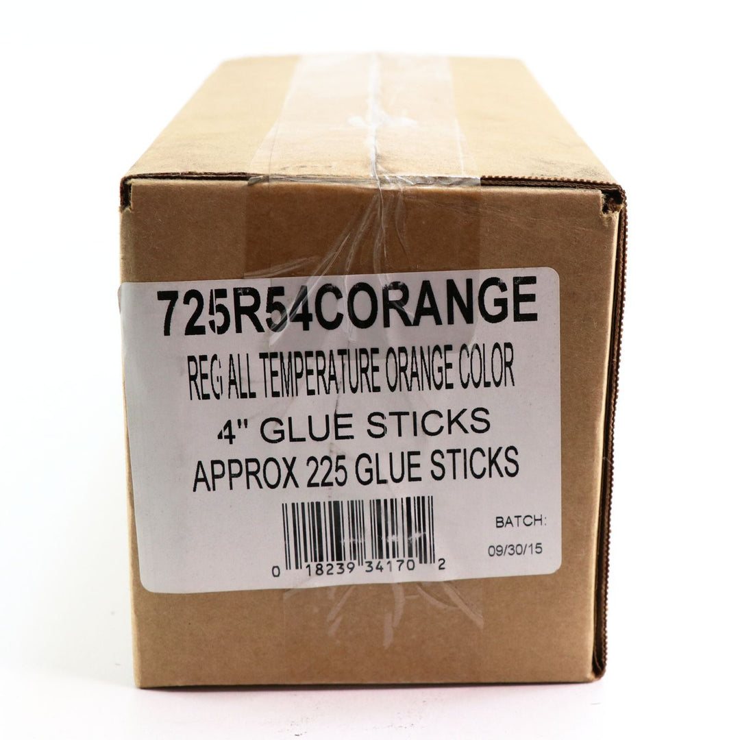 725R54CORANGE Full Size 4" Orange Color Hot Glue Stick - 5 lb Box - Surebonder