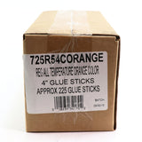 725R54CORANGE Full Size 4" Orange Color Hot Glue Stick - 5 lb Box - Surebonder