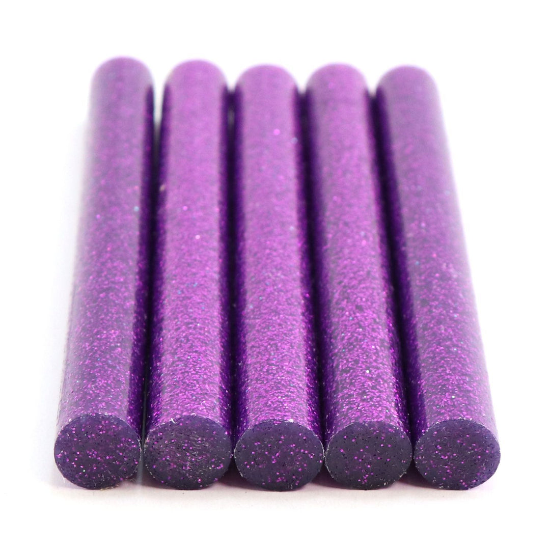 725R54GPURPLE Full Size 4" Purple Color Glitter Hot Glue Stick - 5 lb Box - Surebonder