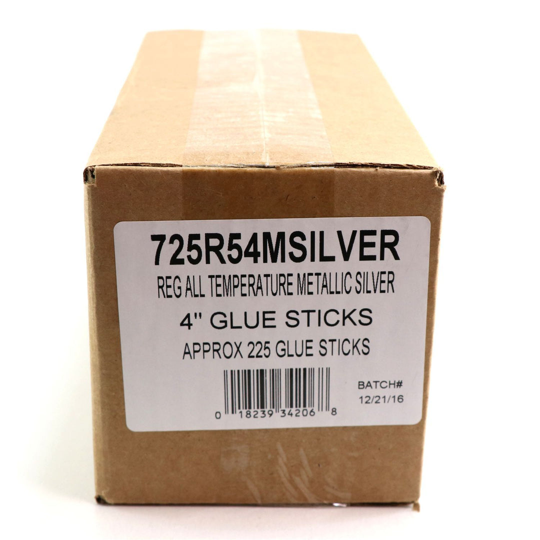 725R54CSILVER Full Size 4" Silver Color Hot Glue Stick - 5 lb Box - Surebonder