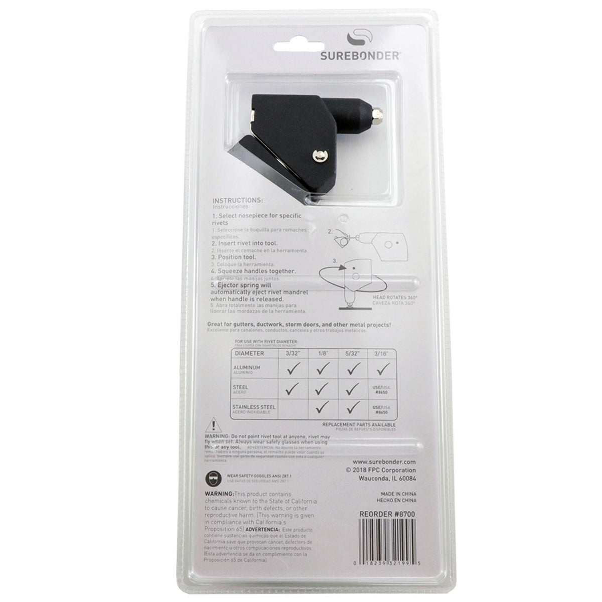 Rotating Rivet Heavy Duty Swivel Head Rivet Tool – 360° Rotating Riveter | Surebonder