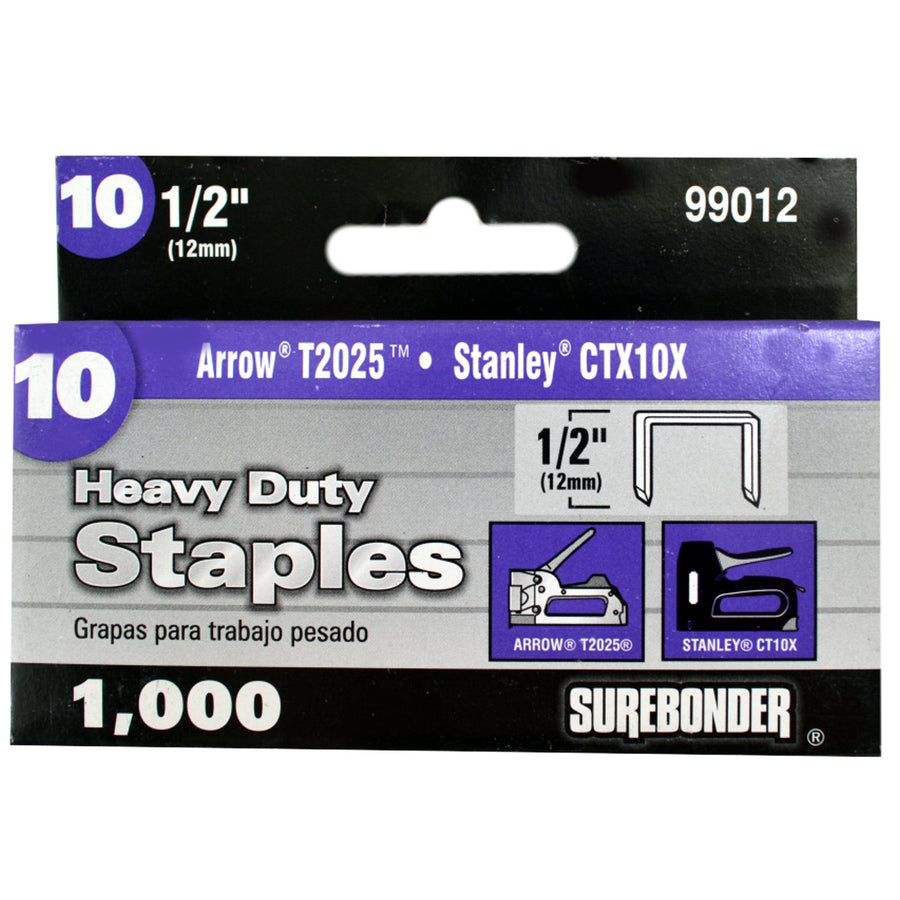 #10 Heavy Duty 1/2" Narrow Crown Staples  - 1000 ct.