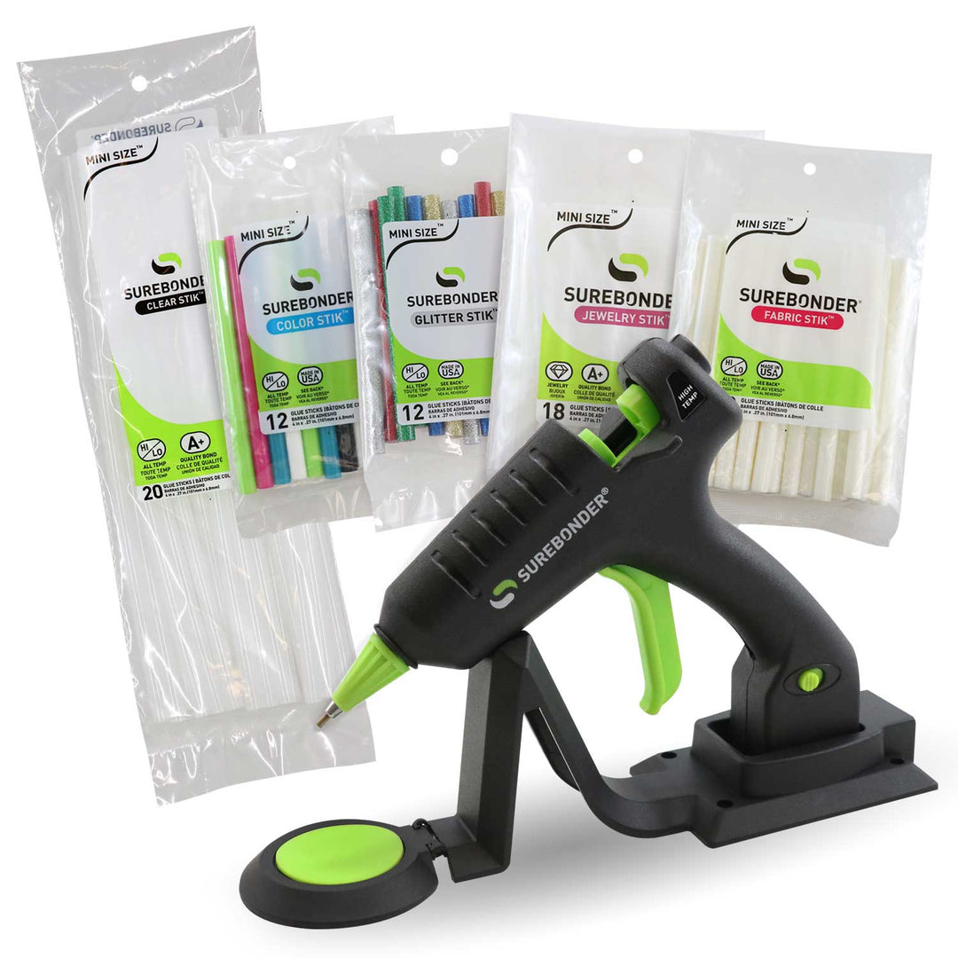 Surebonder High Temp Mini Detail Tip Glue Gun Kit, Includes 12 Mini Glue  Sticks