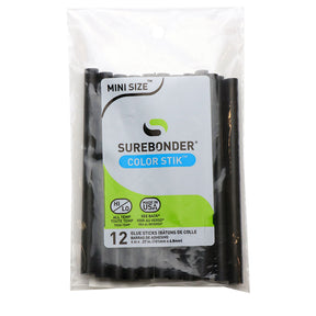 Black Hot Glue Sticks Mini Size - 4" - 12 Pack