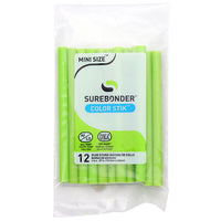 Bright Green Hot Glue Sticks Mini Size - 4" - 12 Pack