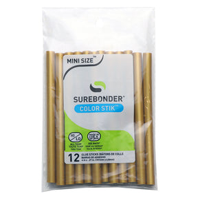 Gold Hot Glue Sticks Mini Size - 4" - 12 Pack