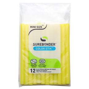 Yellow Hot Glue Sticks Mini Size - 4" - 12 Pack