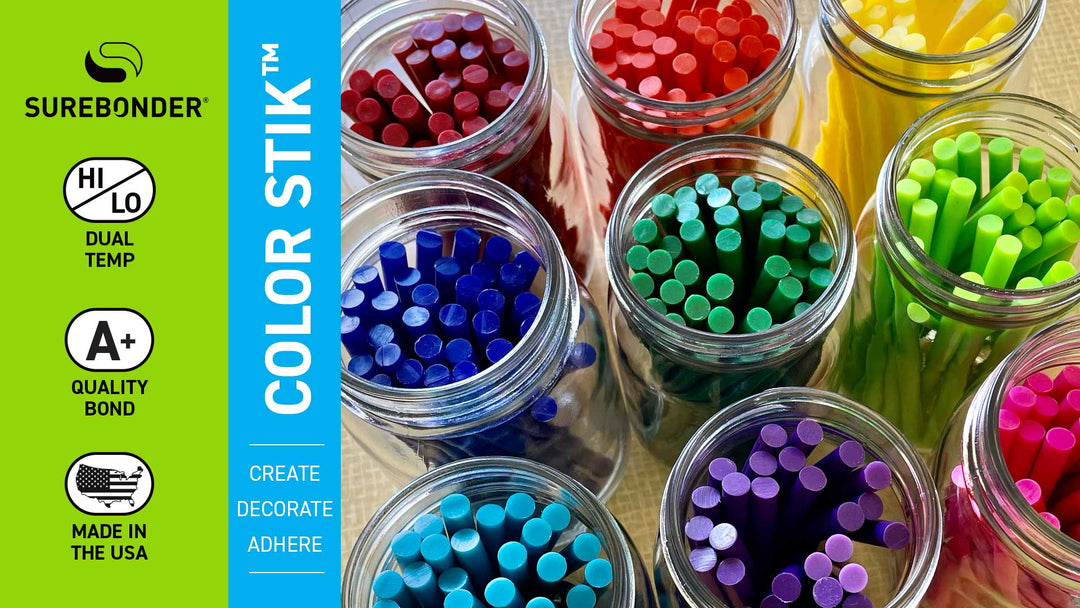 Color Glue Sticks Variety Pack - Mini Size - 4" - 12 Pack (CO-12V) - Surebonder