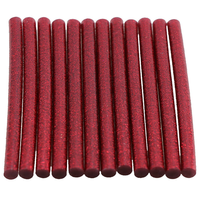 Red Glitter Hot Glue Sticks Mini Size - 4" - 12 Pack - Surebonder