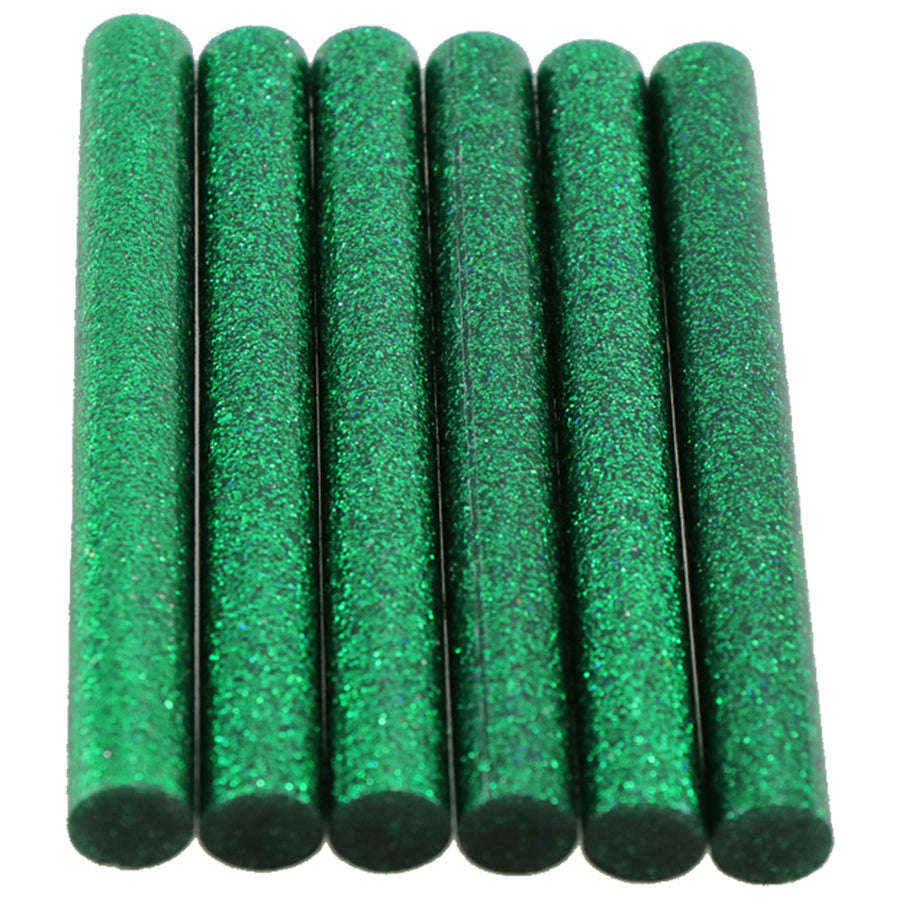 Green Glitter Hot Glue Sticks Full Size