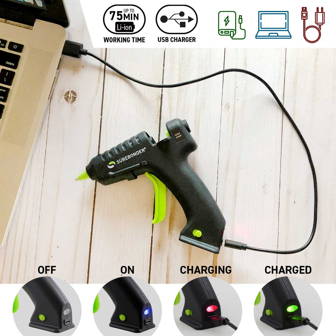 USB-195 Battery Powered Mini Size High Temperature Hot Glue Gun - Surebonder